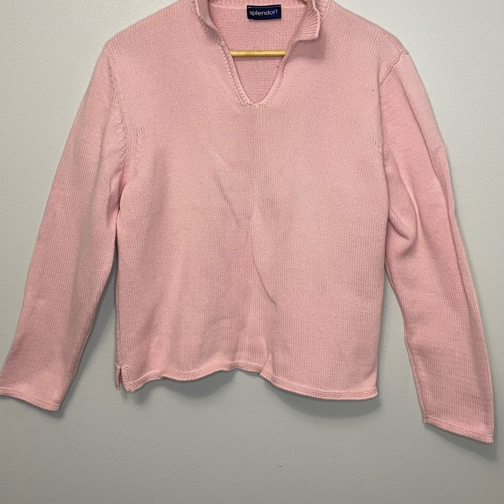 Splendid Pink V-Neck Sweater